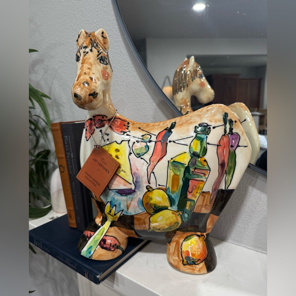Curov Colorful Ceramic Horse figurine original‎ Art